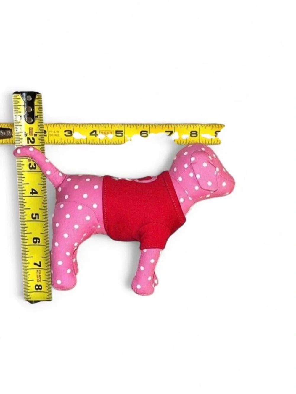 PINK Victoria's Secret Pink Polka Dot Plush Dog with Red Vest set of 2